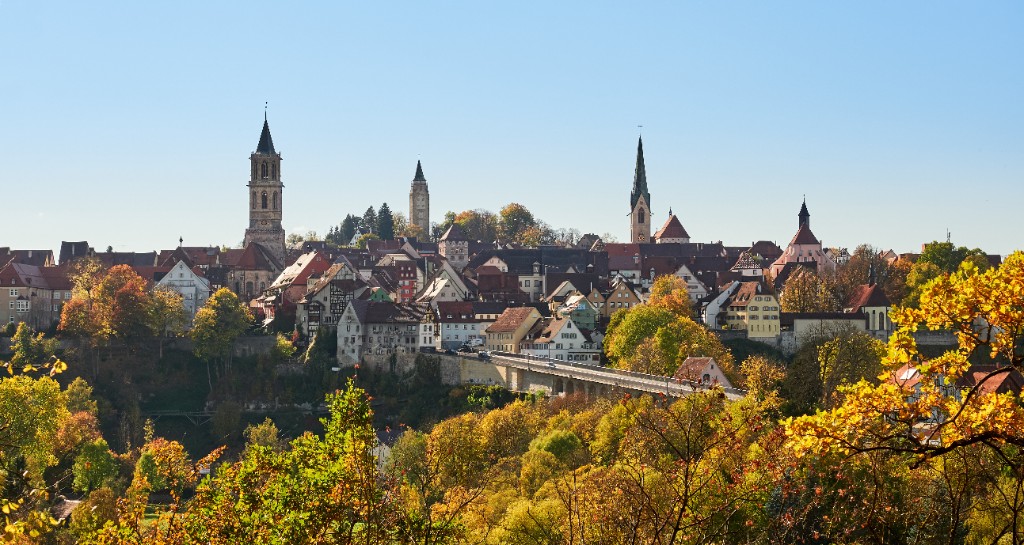 Skyline von Rottweil mit Hochturm und Minster