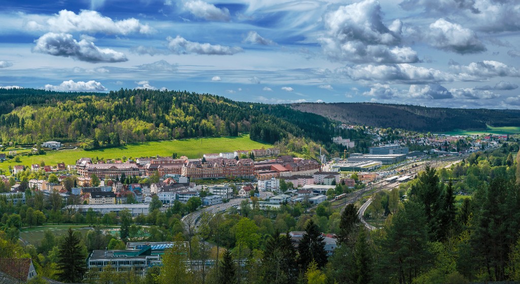 Panoramaansicht von Tuttlingen im Donautal